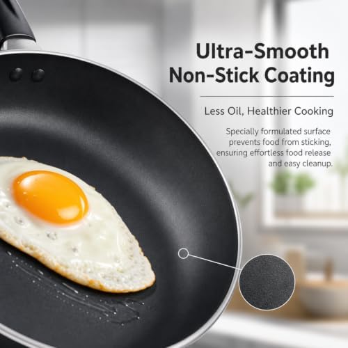 13-Piece Non Stick Pots and Pans Set,Cooking Pan Set,Maifan Stone Coating - Image 3