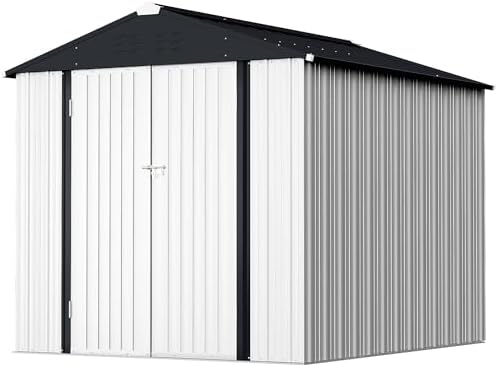 Devoko 6x4 FT Outdoor Storage Shed, White - Image 7