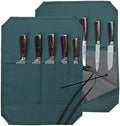 Chef's Knife Roll Bag, Heavy Duty Waxed Canvas With Cut-Resistant Lining Knife Bag (5 Slots, DarkGreen) by Denifiter