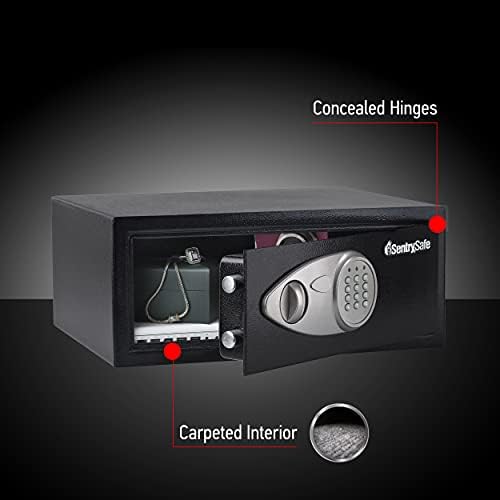 SentrySafe Shelf Safe with Digital Keypad Lock, Steel Safe with Interior Lining and Bolt Down Kit for Money, Jewelry, 0.78 Cubic Feet, 7.1 x 16.9 x 13.8 Inches, X075 - Image 5