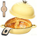 6QT Enameled Cast Iron Yellow Dutch Oven For Sourdough Bread Baking by ONKO