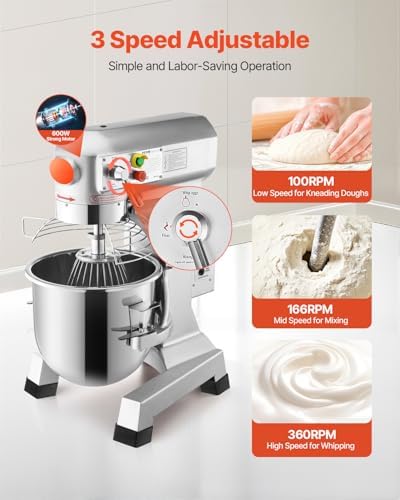 Happybuy 30Qt Commercial Food Mixer Timing Function 1250W Commercial Mixer - Image 4