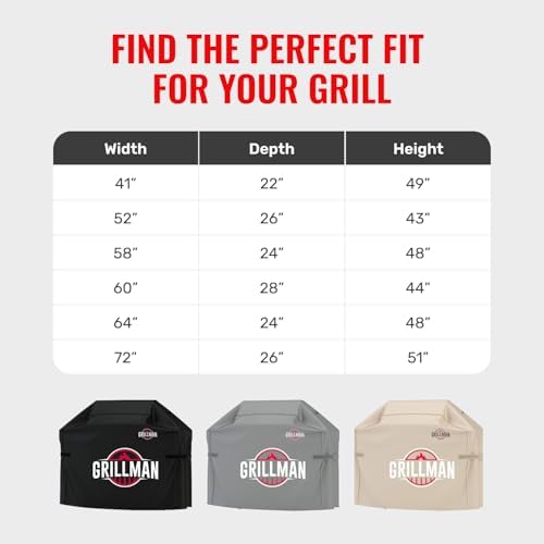 Grillman Waterproof BBQ Grill Cover for Outdoor Grills, 58 Inch, Black - Image 6