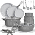 CAROTE 27pcs Ceramic Cookware Set, Pots and Pans Set with Detachable Handle by CAROTE