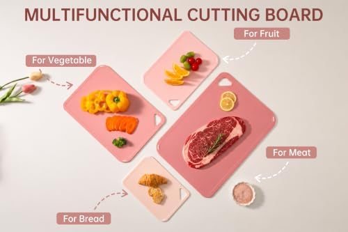 THETCHRY Plastic Cutting Board, Extra Large Pink Cutting Board for Kitchen - Image 4