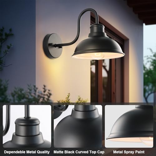 12" Barn Lights Outdoor Gooseneck Large Exterior Lighting Fixtures - Image 4