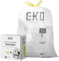 EKO Easy-Dispense Roll 80 Count Extra-Strong Drawstring Tall Kitchen Trash Bag, 8-9.5 Gallon Trash Bag (30.3L-36L) 1 Pack White, Code E by EKO