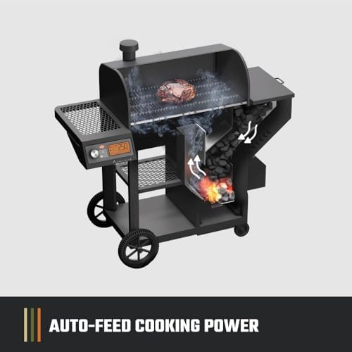Oklahoma Joe's Tahoma 1200A DLX Auto-Feed Charcoal Smoker and Grill w/Wi-Fi with 1200 sq. in. Cooking Area in Black - Image 3