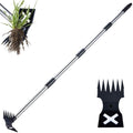 NICOFPHY Weed Puller Tool with Long Handle, Heavy Duty Garden Hoe and Rake by NICOFPHY