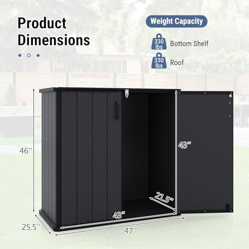 Tangkula 23.5 Cu.ft Outdoor Storage Shed with Lockable Door - Image 5