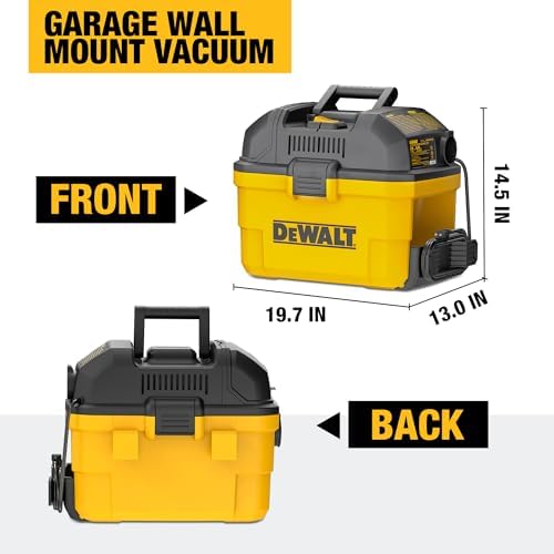 DEWALT Portable 6 Gallon 5 Horsepower Wall-Mounted Garage Wet Dry Vacuum Cleaner DXV06G - Image 5