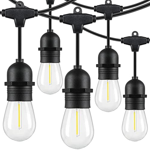Lakumu 48FT Outdoor String Lights with Shatterproof E12 S14 Edison Bulbs by Lakumu