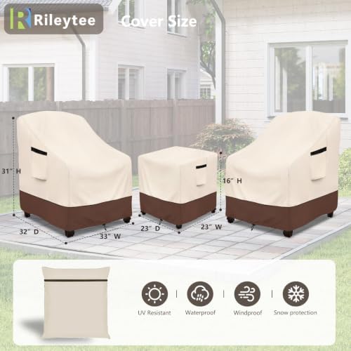 Patio Furniture Covers 3 Piece for 2 Chairs and Side Table - Image 2