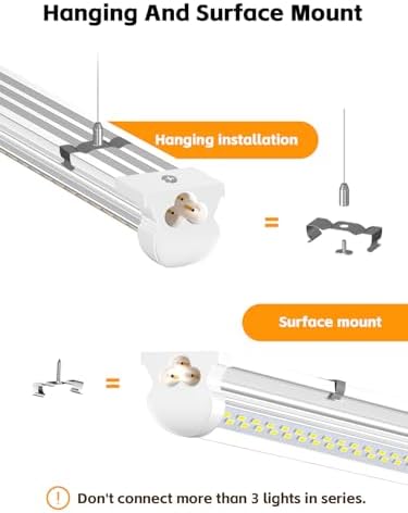 ONLYLUX 10Pack 8FT LED Shop Light, 6000K White 100W Super Bright, 15000lm - Image 3