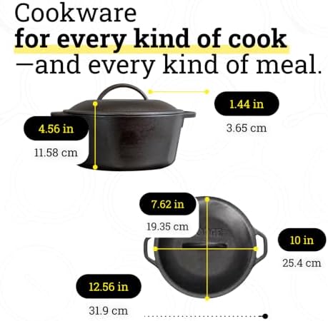 Lodge Cast Iron Dutch Oven with Loop Handle, Oven-Safe, 5 Quart - Image 6