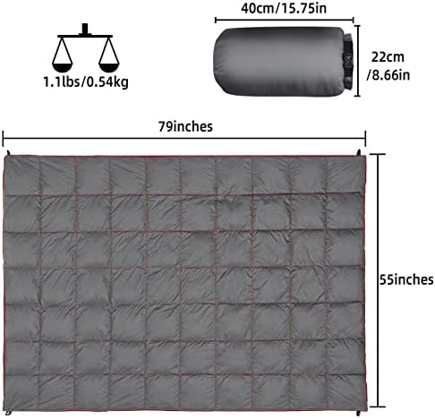 Outdoor Puffy Camping Blanket, Large Outdoor Blanket Waterproof, 55*79'' - Image 2