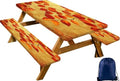 CAPSCEOLL Picnic Table Cover with Bench Covers 6ft - Burnt Orange Leaves by CAPSCEOLL