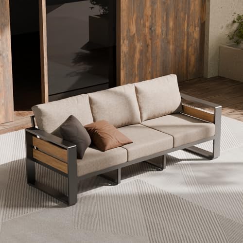 ZANDOR Aluminum Outdoor Patio Furniture-3-Seat with Table,Dark Gray - Image 6