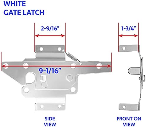 Jake Sales - Stainless Steel Gate Latch White (for Vinyl, Wood, PVC etc Fencing) Fence Gate Latch w/Mount Hardware - CASE Qty 12 - Image 2