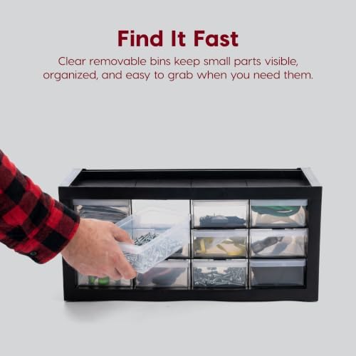 IRIS USA 12-Drawer Desk Storage Organizer, Charms, Water Packets, Black - Image 6