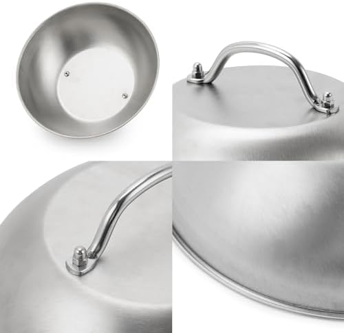 ZBXFCSH Compatible with Blackstone 5555 Stainless Steel 9" Griddle Melting Cheese Dome Wok Lids- Commercial Grade Basting and Steaming Cover- Best for Use in Flat Top Grills, 0.6mm Thickness-2 Domes - Image 3