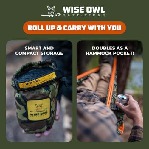 Wise Owl Outfitters Camping Hammock – 500lbs Portable Hammock with Tree Straps - Travel, Backpacking, Hiking, Outdoors Camping Gear - Double - Image 7