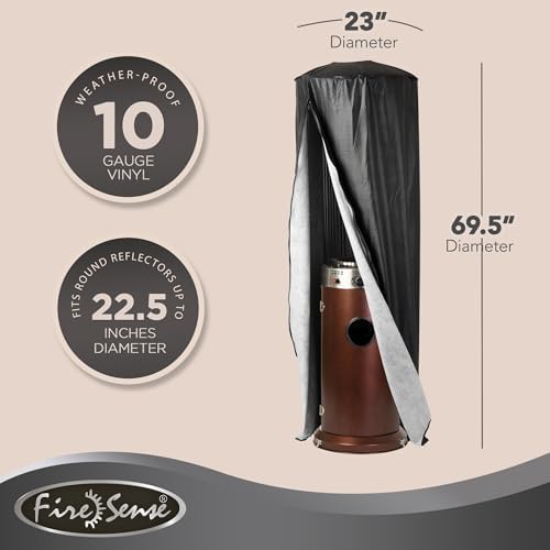 70" Patio Heater Cover for Standing Gas Heaters with 21" Reflector - Image 3