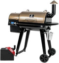 Z GRILLS ZPG-450A2 Wood Pellet Grill & Smoker, PID V3.0 Controller, 459 Sq in Cook Area, Foldable Shelf&Side Shelf, Meat Probe, Rain Cover, 8 in 1 BBQ Grill Outdoor Auto Temperature Control, Bronze by ZGRILLS