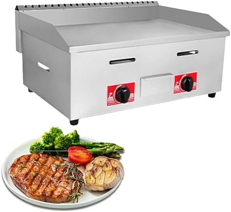 Commercial Stainless Steel Heavy Duty Outdoor Griddle,Countertop Flat Top Teppanyaki Fry Pan,with Adjustable Temperature, Lpg Gas Grill,for Medium to High Volumes,720 by Unknown