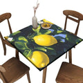 Fitted Tablecloth with Elastic Edge, Lemon Grove Pattern Printed on Fade Resistant Patio Dining Table Cover, Use for Kitchen Balcony Cafe Dining, Fit for 54" x 54" Square Tables by JRBSZMI2