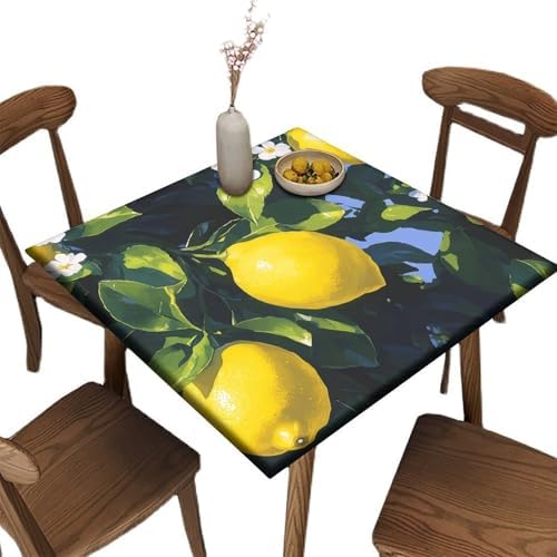 Card Table Tablecloth Square, Lemon Grove Pattern Printed on Oilproof Square Patio Table Covers, Perfect for Everyday Use Home Decor, Fit for 40" x 40" Square Tables by JRBSZMI2