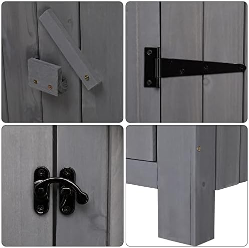 Outvita Outdoor Storage Shed, 70 Inch, Grey - Image 3