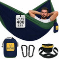Wise Owl Outfitters Camping Hammocks - Portable Hammock for Outdoor, Indoor, Single Use w/ Tree Straps - Backpacking, Travel, and Camping Accessories, Navy & Forrest by WiseOwlOutfitters