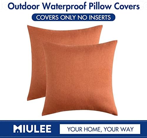 MIULEE Decorative Outdoor Pillow Covers Fall Euro 22x22 Orange - Image 6