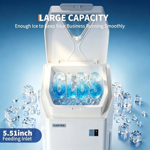 Commercial Shaved Crusher Ice Machine, 300LB/H, Ice Texture Control, White - Image 5