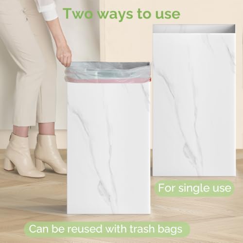 Magicheap 13 Gallon Disposable Trash Cans for Parties, 4 Pack, Marble - Image 5