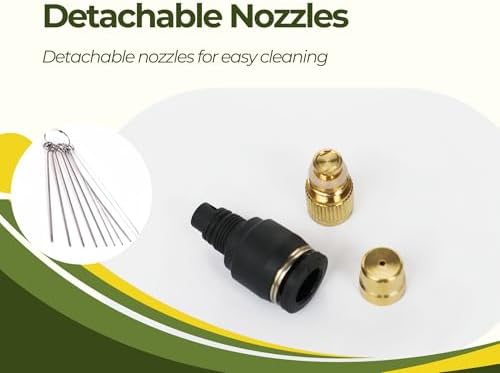 5pk Brass Misting Nozzles Tee 8 inch 360 Degree Adjustable Copper Sprayer, Compatible with1/4 trubing Hose Watering Plant Drip Irrigation Pneumatic Fittings Connection for Watering Garden(5pk) - Image 3