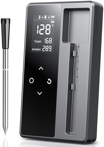 Wireless Meat Thermometer Digital, Smart Bluetooth Instant Read, Grey by ONFIKY