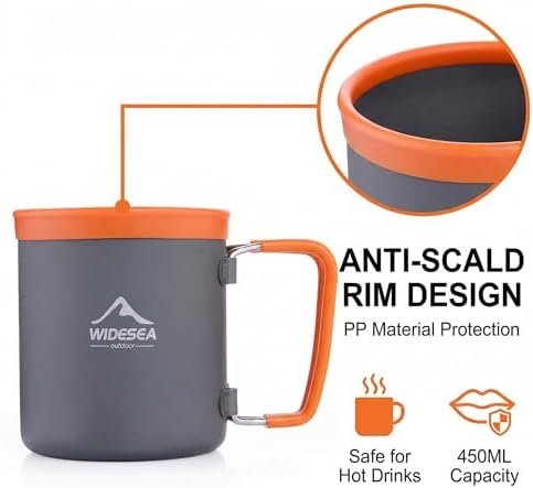 Widesea Camping Cookware Sets for 1-2 Person, Compact Backpacking Cookware with Pots, Stove, Mug and Outdoor Cooking Accessories - Image 5