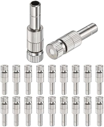M METERXITY 20-Pack Brass Misting Nozzles, 0.004"/0.1mm Orifice Mister Replacement Heads with Filter Mesh for Cooling System/Landscaping/Humidification, 6mm Low-Pressure Fog Sprayer Nozzle by MMETERXITY