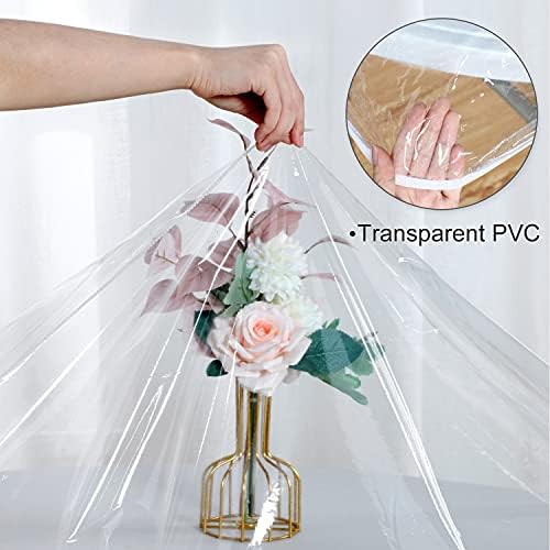 LUSHVIDA Round Tablecloth, Fitted Table Cloth for 45"-56" Tables, Clear - Image 3