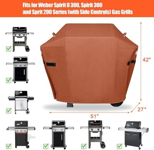 51 Inch Grill Cover for Weber Spirit 300/Spirit 400 Series Grills - Image 2