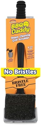 Scrub Daddy BBQ Daddy Grill Brush for Outdoor Grill - Bristle Free Grill Brush with Steel Grill Scraper + Scrub Brush - Temperature Controlled Scrubbing Power for Grill Cleaning (1 Count) by ScrubDaddy
