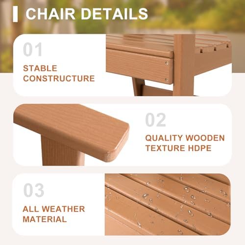 FUNBERRY Outdoor Dining Chairs Set of 2, HDPE Patio Chairs for Outside - Image 3