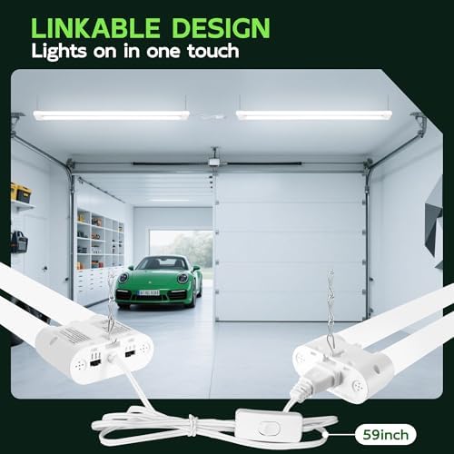 Hlite 4FT LED Shop Lights with Power Cord 5500LM,3 Power Level&3CCT,6 Pack - Image 6