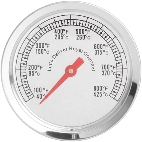Grill Temperature Gauge for Cooking BBQ Meat, Universal Barbecue Thermometer Replacement for Oven Smoker Accessories - Stainless Steel 100-800℉ Temp Gauge by GLOWYE