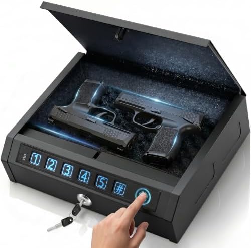 RORMGO Biometric Gun Safe for Handgun Fingerprint Quick Access for Lock Box by RORMGO