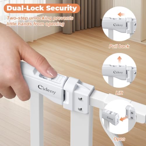 29"-45" Baby Gate, No Drilling Auto Close Dog Gate Indoor, White - Image 4