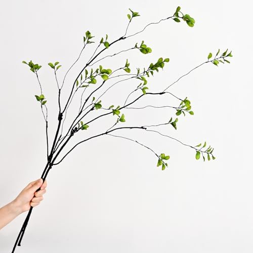 Waipfaru 8PCS Artificial Ficus Branches for Vase, Faux Greenery Stems for Vase Filler, 47in Realistic Flexible Eucalyptus Stems Fake Artificial Twig Plants Indoor Home Tables Centerpieces Office Decor - Image 2
