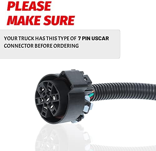 MECMO Quick Connect Adapter for Tailgate Light Bar LED Redline Amber Turn Signal Reverse Full Function, USCAR 7 Pin to 4 Pin Trailer Connector Wiring Harness w/Reverse & 12V Wire for Truck USCAR 7-Way - Image 7